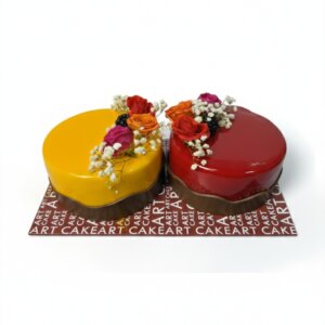 Mango and raspberry cake