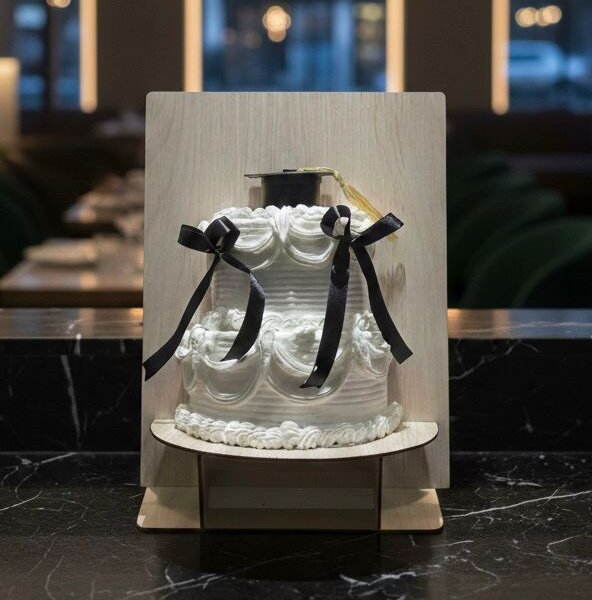 Graduation stand cake